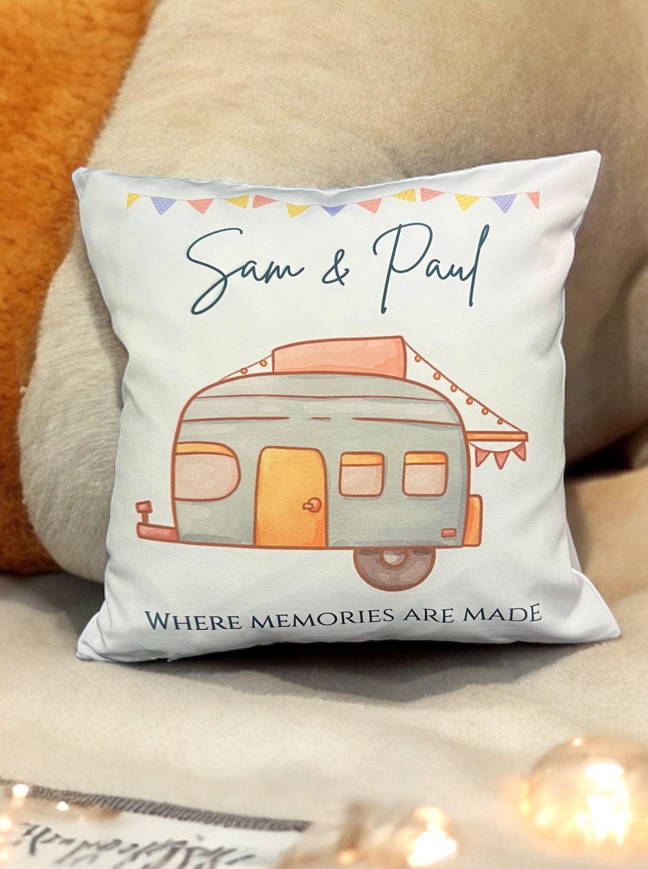 Caravan/campervan/ motorhome cushion personalised