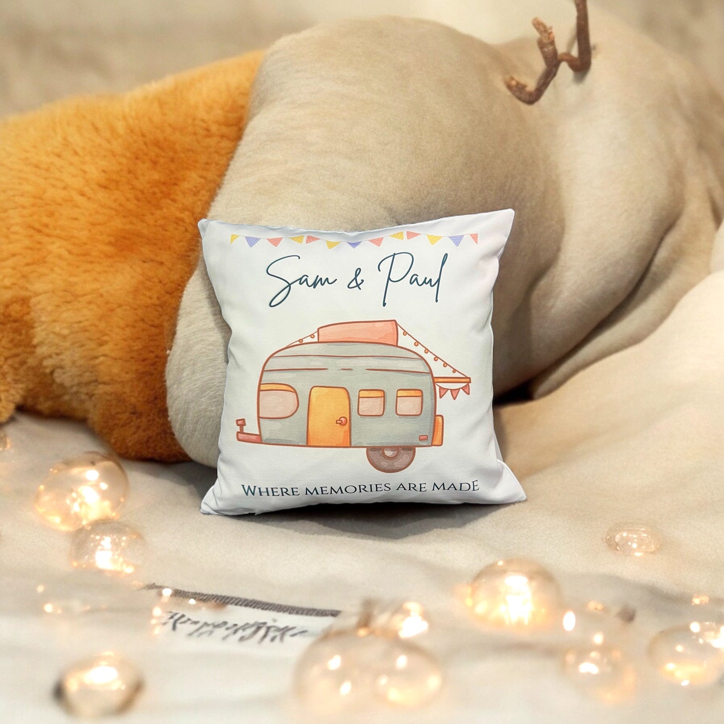 Caravan/campervan/ motorhome cushion personalised